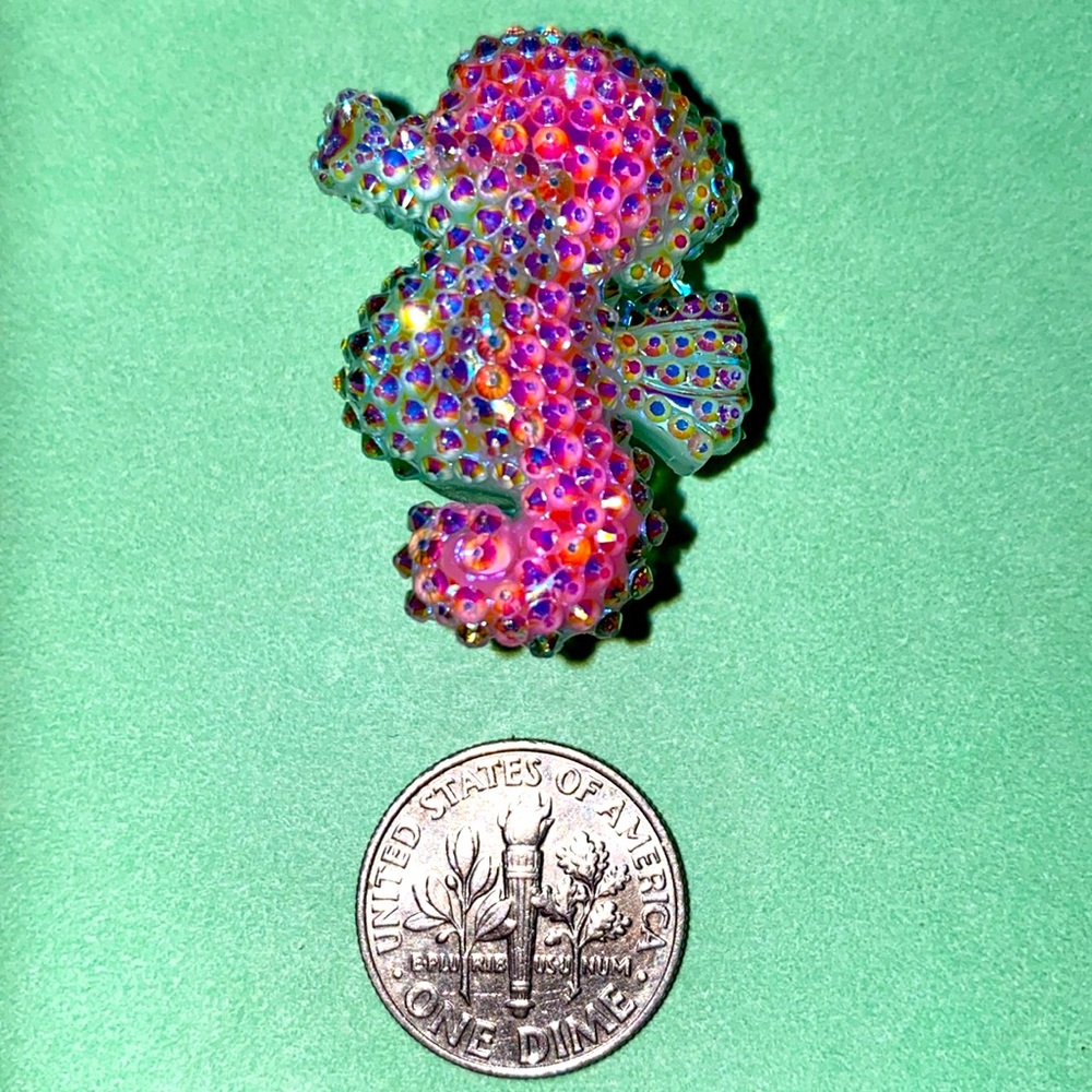 (10 for $15) Pink & Green Sparkly Sea Horse Acrylic Crocs Shoe Charms